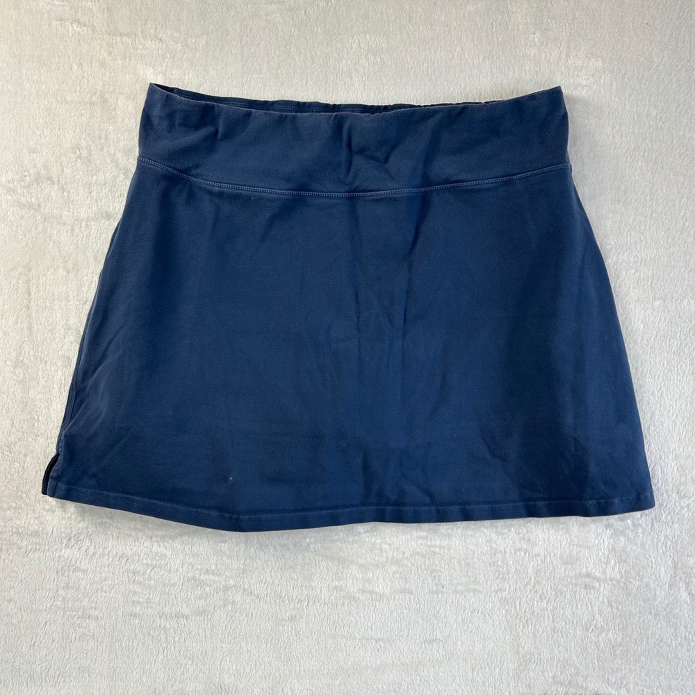 Pact Coastal Grandmother Organic Cotton Skort XL Navy Blue Activewear Sporty